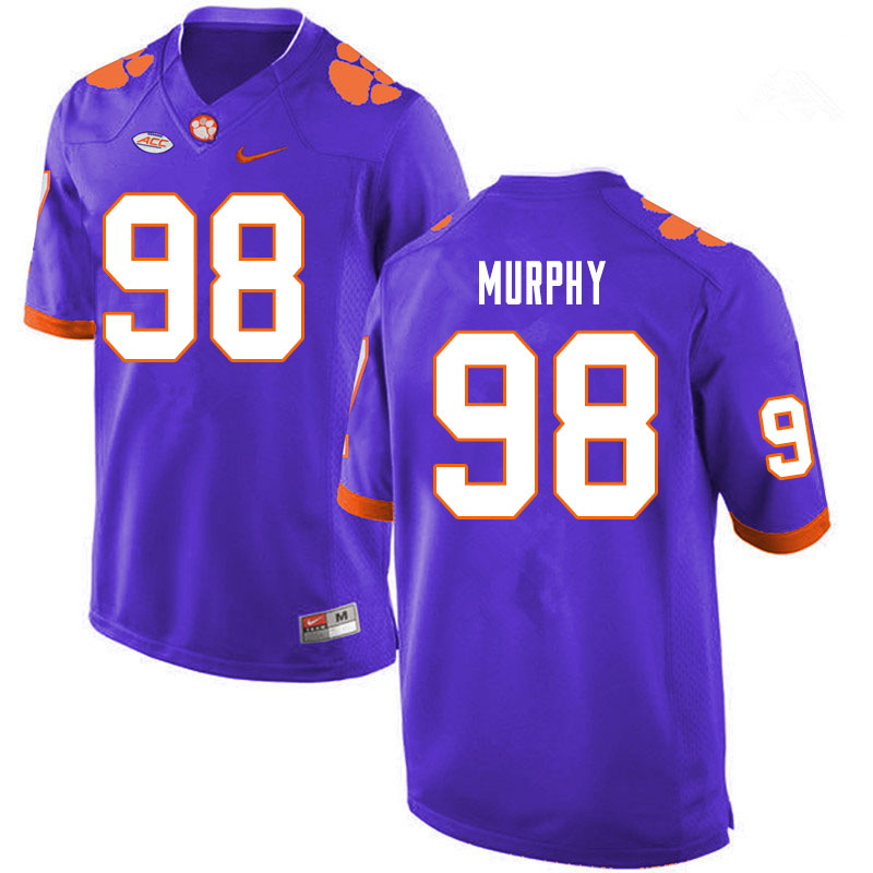 Men #98 Myles Murphy Clemson Tigers College Football Jerseys Sale-Purple